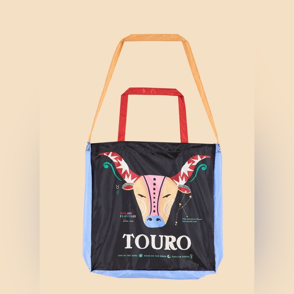Farm Rio Taurus zodiac shopping tote bag NWT
